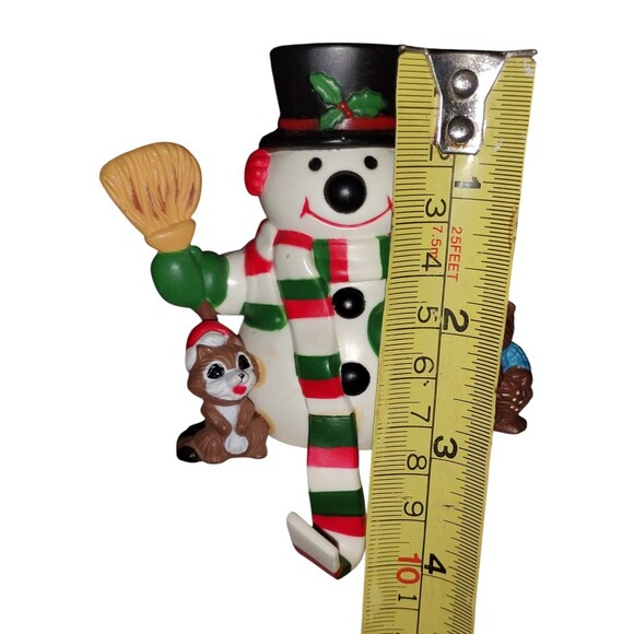 Vintage Christmas Plastic Stocking Hanger/Holder Snowman 1986 Nationwide 4”H - Picture 5 of 7